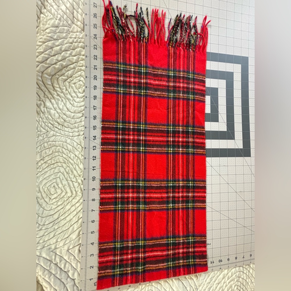 Christian Dior Monsieur Vintage Red Plaid Cashmaire Scarf Made in Japan - Picture 15 of 15